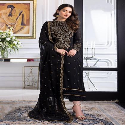 Black & Gold Formal Designer Suit