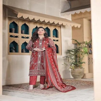 Embroidered Lawn 3-Piece Su